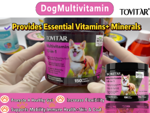 Tovitar ®Dog Supplements，10-in-1 Chewable Dog Joint Vitamin Immune System Support Dog Multivitamin