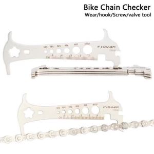 Bicycle Chain Wear Indicator Ruler Repair Tool Stainless Steel Mountain Road Bike Chain Gauge Measurement Checker Screw Diameter