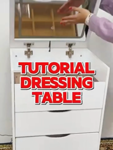 GTE Dressing Table Set With LED Light Makeup Table Mirror Drawer Cabinet Storage Stool Vanity Table Cosmetic Table - Fulfilled by GTE SHOP