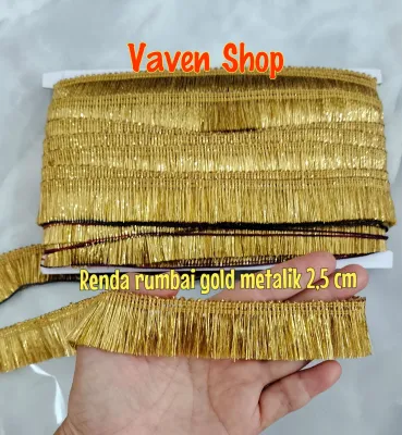 Renda Rumbai Tambang/Rumbai Metalik per 1 yard