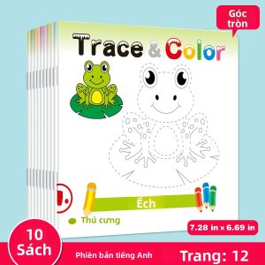 Bộ 10 Sách Tô Màu Vẽ Đơn Giản Theo Dõi Chữ Viết Tay Cho Trẻ Em - Học Tập Và Tự Làm Hoạt Động Sáng Tạo Quà Tặng Tosy