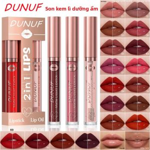 Bộ Son Dưỡng Môi Và Son Bóng 2 Trong 1 Màu Lì Lâu Trôi Bóng Mượt Chống Nước Không Lem Kích Thước Đầy Đủ 2.5ml Mỗi Sản Phẩm Bộ Son Kết Hợp