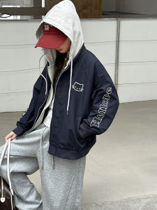 MPW | Trendy Girls Loose Hooded Jacket Polyester Fiber Casual Style Spring Autumn Warmth Comfortable Fashionable Childrens Outerwear