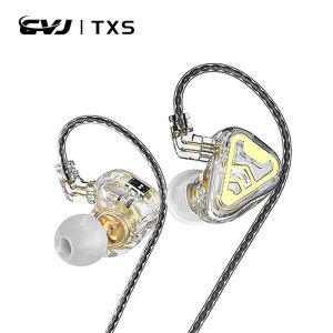 CVJ TXS Earphones Dual Magnet Dynamic Driver Wired 2 Pin In Ear Headset HiFI Monitor Earbuds With Tuning Switches Headphones