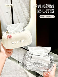 Luxurious Creative Tissue Box Holder Rectangular Plastic Desktop Storage Box for Living Room Coffee Table High End Household