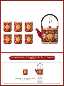 NITUGUSHI | Wedding Gift Enameled Teapot and Cups Set