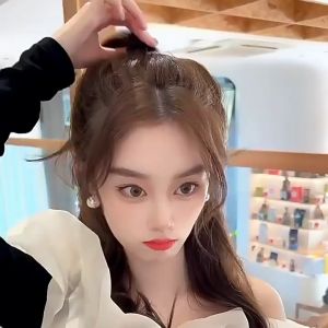 Kẹp tóc càng cua kèm nơ vải nhung tiểu thư xinh xắn - hottrend