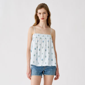 Island Holiday Style Printed Sleeveless Sleepwear Set