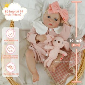 Búp Bê Sơ Sinh Reborn 19 Inch Loulou Bé Gái Mắt Mở Màu Xanh Toàn Thân Bằng Vinyl Mềm Đáng Yêu Đồ Chơi Sưu Tầm Quà Tặng Sinh Nhật Giáng Sinh