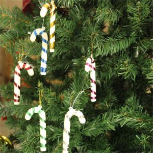 12Pcs Christmas Candy Cane Xmas Tree Hanging Ornament Decor Christmas
