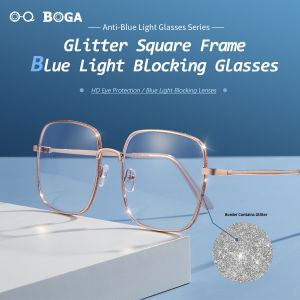 OQ BOGA Kính Máy Tính Gọng Vuông Chống Bức Xạ Ánh Sáng Xanh Cho Nam Nữ 4 Màu Kính Mắt Toàn Viền Kim Loại Thời Trang Bảo Vệ Mắt Cho Nam Nữ