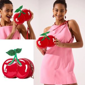 Creative Cherry Design Crossbody Bag for Women Cute Chains Shoulder Bags Funny Novelty Messenger Bag Female Personalized Handbag
