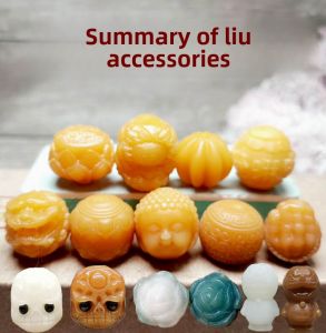 Natural Green Root Carved Lion Baby Buddha DIY Bracelet Accessories Feng Shui Xian Lai Huang a Dai Xi You Lotus Seed