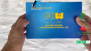Bật Lửa Khò Xí Ngầu COW Chống Gió Có Bơm Gas Bằng Kim Loại
