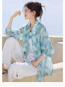 MOHANYIMEI | Unique Loose Dye Printed Summer Blouse