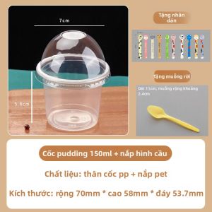 Cốc nhựa dùng một lần cho tráng miệng pudding Shuangpinao thạch sữa chua kem lạnh sử dụng thương mại