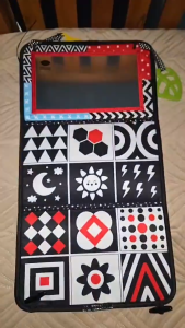 【SG Stock】Tummy Time Floor Mirror Double High Contrast Black and White Early Childhood Cognitive Toys for Infants Boys and Girls