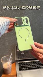 Luxury For Magsafe Magnetic Lens Protect Camera Stand Phone Case for iPhone 17 16 15 14 13 Pro Max Shockproof Glass Back Cover
