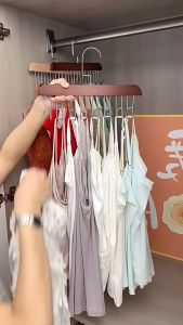 Gantungan Baju Hanger Kayu Jepit Natural dengan Cantolan Baju