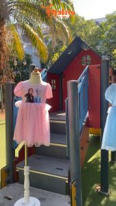 (14-25kg) Váy công chúa Elsa bé gái Rabity đầm Elsa phối voan chất cotton mềm mịn thoải mái cho bé vận động 550005