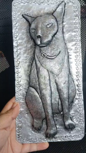 งานบุดุนโลหะรูปแมวตกแต่งบ้านพร้อมส่ง