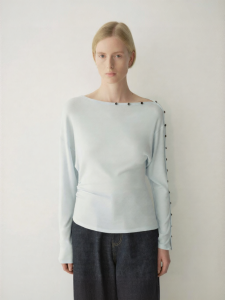 INSIS FEMME | Tencel Wool Asymmetric Button New Vintage Minimalist Style Spring Top