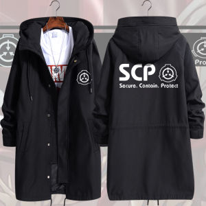 SCP Foundation Anime Cosplay Jacket Middle-Length Windbreaker Casual Polyester Coat for Men Autumn Season Japanese Style