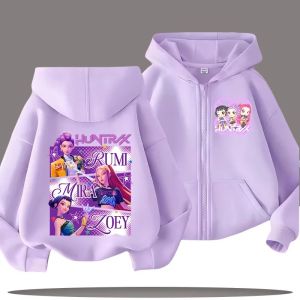 Hasbro | Funny Zip Up Sweatshirts Kpop Demon Hun ters Hoodie Children Clothes Kids Girl Boy Sweatshirt Zipper Hoody Baby Casual Top