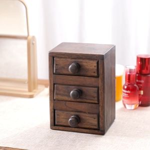 ลิ้นชักสไตล์สก์ท็อปไม้วินเทจกล่องเก็บของสำนักงานกล่องเล็กมัลติฟังก์ชั่จัดระเบียบชั้นวางของจิปาถะ