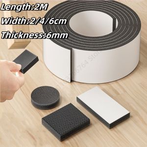 DIY Anti-slip Furniture Pads Thick 6mm Black Mute Mats Bumper Damper Self-Adhesive Furniture Table Chair Foot Protection Pads