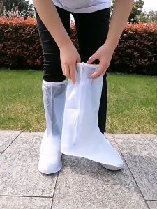 NAK Reusable PVC Waterproof Shoe Cover Transparent Waterproof Shoes Cover 40cm Height
