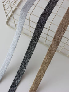 เข็มขัดถักเงินทองสองด้านนุ่มคลาสสิกสำหรับตกแต่งเสื้อผ้าและหมวก ผ้าฝ้ายโพลีเอสเตอร์ แหล่งกำเนิดจีนแผ่นดินใหญ่