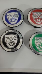<Jaguar> Chụp mâm Jaguar đường kính ngoài 59mm đường kính trong 52mm. Chất liệu nhựa ABS. Màu: đen đỏ xanh lá và xanh da trời.