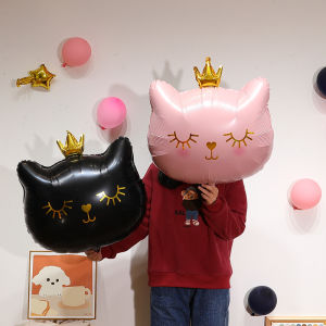 30 inch crown cat balloon wedding decoration balloon children birthday decoration aluminum film balloon party supplies festival partyneeds birthday decor anniversary balloon partysupplies events decor DIY