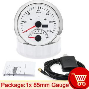 RYSJM | 85MM GPS Speedometer with 8000 RPM Meter Tachometer 120km/h Speed Meter for Car Boat Truck ATV RV Camper 9-32V + GPS Antenna