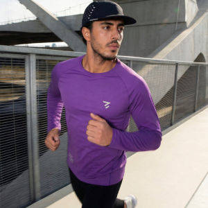 Training Quick Dry Antibacterial Breathable Lightweight Raglan Sleeves Mens Long Sleeve T-Shirt