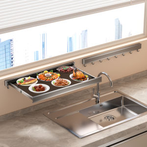 Foldable Kitchen Windowledge Extension Board No-Drill Storage Rack Desktop Countertop Widening Space Saver Modern Minimalist Design