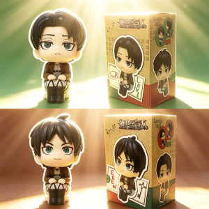 Bandai | 1-2pcs Attack on Titan Figure Eren Jaeger & Captain Levi PVC Figure Action Model Collectible Figure Toys Decorative Ornaments