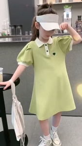 B&B 2-12Y Childrens Girls A-Line Skirt Casual Kids Baby Girl POLO T-Shirt Dresses Baju Gaun Budak Perempuan