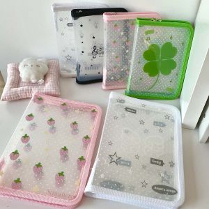 A6 PP Twill Zipper Pouch Cute Stationery Storage Folder File Document Bag Zip File Folder School Office Supplies
