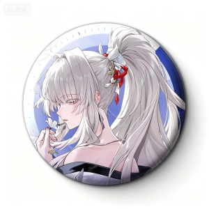 58mm Game Wuthering Waves Feixue Aemeath Cosplay COSTUME Badge Pin SPTE Tinplate Brooch Prop