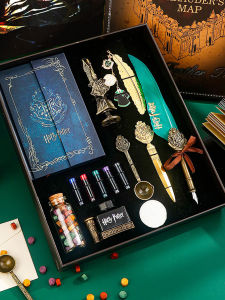 Elegant European Vintage Style Feather Pen Set Harry Potter Themed Childrens Birthday Gift Stainless Steel Fountain Pen