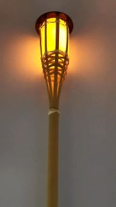 GetGadget⚙ 2pcs/set Lampu Pelita Buluh Raya LED Solar Bamboo Torch Light Flame Light Waterproof Outdoor Garden Decoration Lampu Raya Solar Lampu Solar Outdoor Lighting