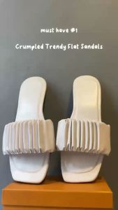 Marikina Trendy Lightweight Crumpled Flat Sandals