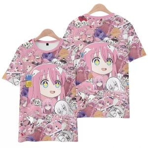 Bandai | 2026 Hot Summer Hatsune Miku 2-dimensional Animation 3D Printed T-shirts for Young Men and Women Clothing Tops Trend