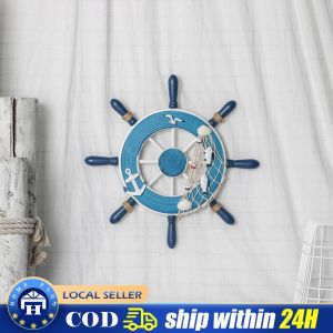 Mediterranean Decorative Ornaments Hanging Ornament Crack Foreign Trade Wooden Ship Rudder Wall Hanging Home Accessories
