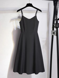 ชุดเดรสยาวแขนกุดสไตล์จีนใหม่สำหรับผู้หญิงไซส์ใหญ่ ชุดสองชิ้น แฟชั่นฤดูร้อน 2025 ชุดเดรสยาวทรงเอคอเหลี่ยม