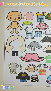 (14B)Bộ Avatar Sticker đồ chơi bóc dán đồ chơi bóc dán giúp bé rèn luyện tay khéo léo