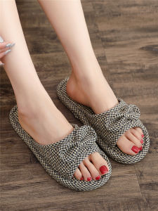 New Couple Anti-Slip Particle Cotton Home Slippers Indoor Quiet Floor Brick Patterned Home Slippers Summer Season Couples Shoes