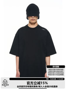 BLINDNOPLAN B7 Heavyweight 300g Basic Short Sleeve T-Shirt round Neck Cotton Youth Trendy Summer Casual Loose Fit Printed Tee